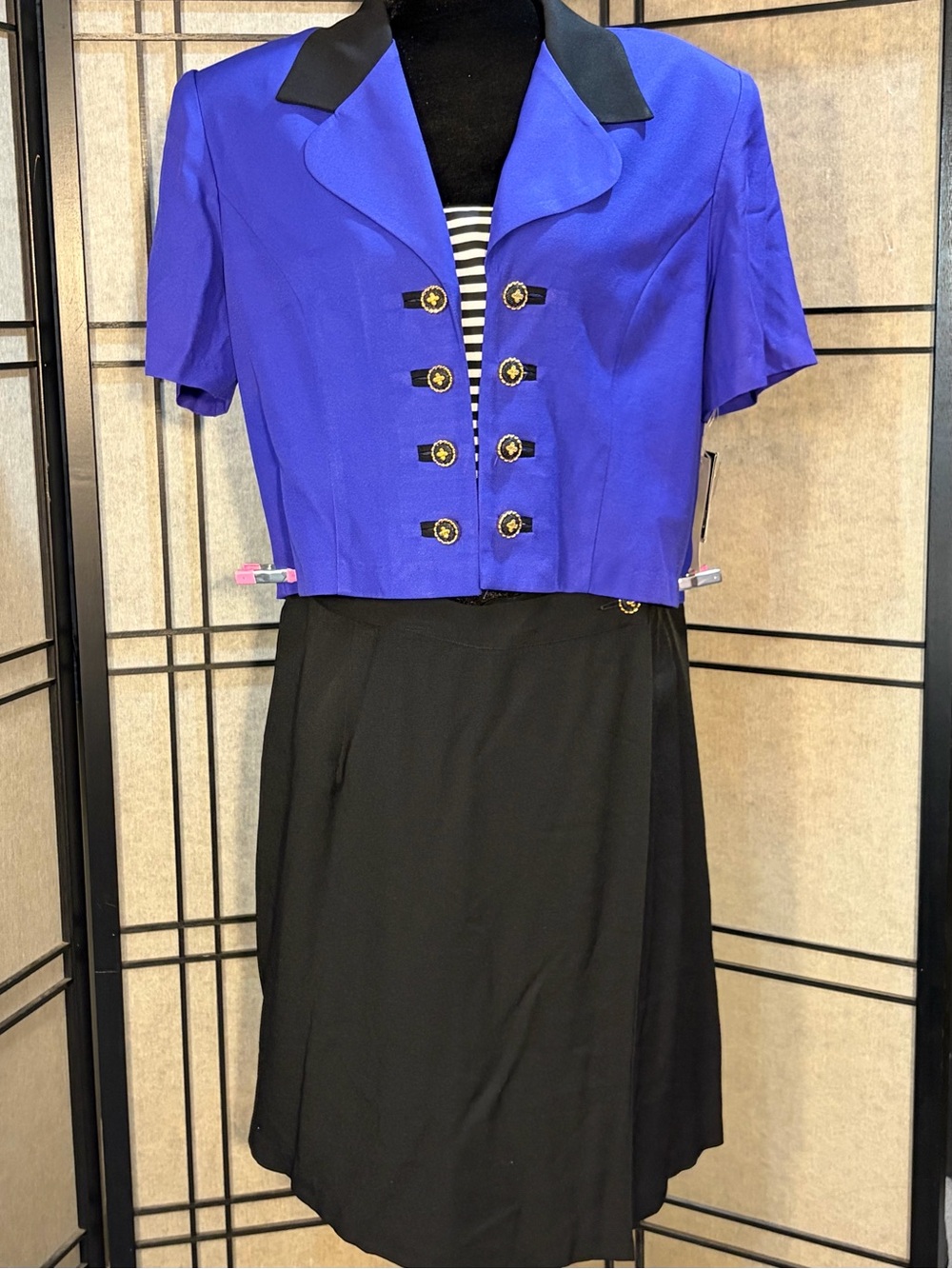 Miss Scarlett Size 16 Vintage 80's 90s Two Piece Skort Set Short Sleeve New